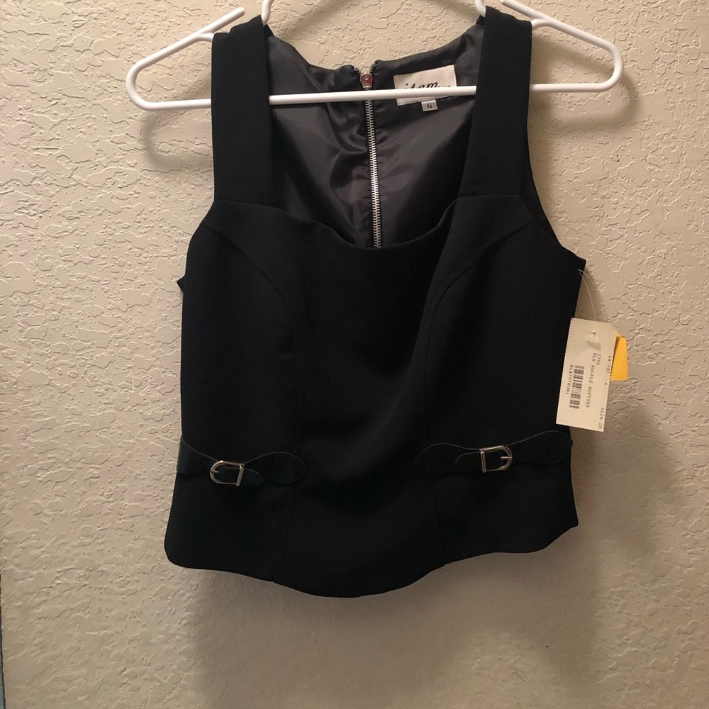 Black Buckle Bustier size 6 New